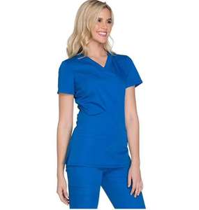Mujeres OEM Flock Impreso 100% Algodón Fleece Enfermera Scrub Uniforme Top Hospital Médico Scrubs - Product Image 3