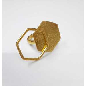 Brass <b>Ring</b> with 18K Rose Gold Plating Fashionable Vintage Statement Gemstone Inlay Christian Claw Setting Technology for Gift - Product Image 5