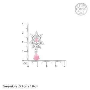 Pendientes de gota de moda de guirnalda de flores de plata - Product Image 3