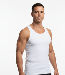 IvoryFlow Lightweight <b>White</b> Cotton <b>Vest</b> for <b>Men</b> Sleeveless Plain Breathable Stretch Daily Comfort Apparel - Product Image 5