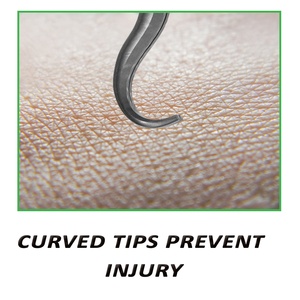 Curved Tweezers Leather Kit <b>Blackhead</b> Remover Comedone <b>Extractor</b> Facial Hair Removal Nose Acne Treatment US Plug Targeting Hands - Product Image 4