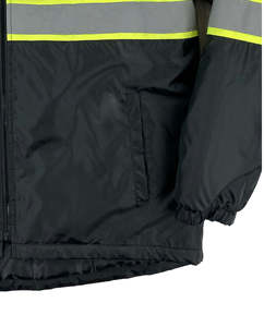 Chaqueta de Seguridad de Invierno de Alta Visibilidad con Cuello de Forro Polar, Chaqueta de Trabajo Impermeable y Reflectante con 10 Bolsillos - Product Image 6