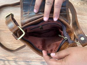 Nouveau sac à main en cuir véritable Crunch pleine fleur fait à la main femmes élégantes en cuir véritable Vintage utilisation de bureau sac à bandoulière - Product Image 6