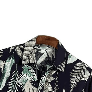 Nueva camisa hawaiana holgada de manga corta a rayas de lino y algodón con estampado étnico personalizado de verano para hombre de alta calidad - Product Image 5