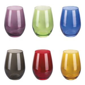 Set di 6 Bicchieri d'Acqua Luce Color Sibilla 550 ml, Cristalleria Premium - Product Image 1