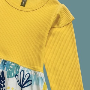 Nouveau haut d'été 2025 pour filles, en coton uni à manches courtes, style décontracté, écologique, respirant, pour bébé, tenue de loisirs de style étranger - Product Image 3