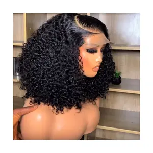 Kinky Curly Human Hair Short Bob Wigs Human Hair Lace Front Wigs For Black Women Hd Lace Frontal Wig Human Hair Vendor