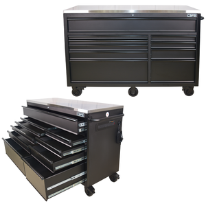 Armoire de rangement d'outils en acier enduit de poudre à 10 tiroirs de 61 pouces avec roues de chariot Boîte à outils d'atelier personnalisable OEM - Product Image 1