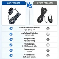 Kit de Conversión de Voltaje OBD a USB C, 12V 24V a 5V 2.5A, Cable de Alimentación para Monitoreo de Estacionamiento OBD, Kit de Cableado Directo OEM
