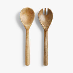 Fourchette et cuillère à salade en bois durable pour salades, vaisselle à légumes la plus vendue - Product Image 1