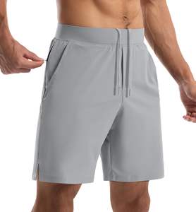กางเกงขาสั้นผู้ชายเอวยางยืดระบายอากาศแห้งเร็วสีพื้นสำหรับเล่นกีฬาวิ่งเทนนิสฤดูร้อน - Product Image 4