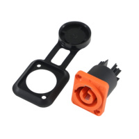 Connecteur d'alimentation CA robuste pour éclairage de scène extérieur, prise d'entrée IP65 orange résistante aux UV pour mur vidéo LED et audio