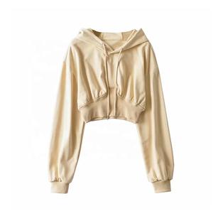 Sudaderas con capucha ecológicas, sudadera de Invierno para mujer, estilo de calle, sudaderas con capucha recortadas de manga larga, sudaderas con capucha cortas - Product Image 4