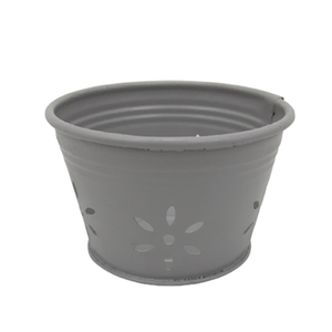 Best Luxury Planter Round Shaped Matt <b>Light</b> Grey Powder Coated for Garden Decoration Handmade Wholesale in Bulk - Product Image 4