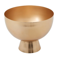 Bol de service rond de luxe en laiton rustique avec design en métal bicolore et texture mouchetée pour table de service