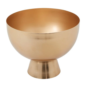 Bol de service rond de luxe en laiton rustique avec design en métal bicolore et texture mouchetée pour table de service - Product Image 6