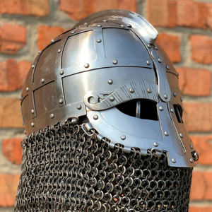 หมวกกันน็อคไวกิ้งยุคกลางพร้อมโซ่อ่อนหมวกกันน็อคนักรบนอร์สหมวกเกราะทำมือสำหรับจัดแสดงคอสเพลย์และตกแต่งบ้าน - Product Image 3