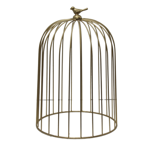 Jaula de pájaros de hierro de color dorado de tamaño mediano precio al por mayor juego de decoración de mesa de 2 Otros candelabros linternas y tarros de velas - Product Image 1