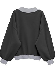 Cozy V Neck Oversized Sweatshirt <b>Women</b> Casual Long Sleeve Soft Cotton Pullover Loose Fit Daily Wear <b>warm</b> <b>top</b> autumn winter - Product Image 4