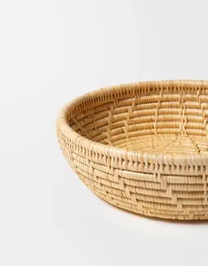 Handmade Round Rattan Serving <b>Bowl</b> Premium Quality Food <b>Bowl</b> for Hotels and Restaurants Affordable Price OEM Available - Product Image 2