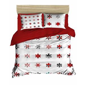 Juego de Funda Nórdica Navideña Clásica y Festiva, Ropa de Cama de Algodón Ranforce para el Hogar, Impresión Digital Doble, Elegante Ropa de Cama Navideña - Product Image 4