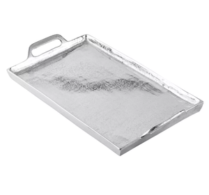 ถาดเสิร์ฟเครื่องดื่มทำจากอลูมิเนียมถาดเสิร์ฟทำจากแก้วถาดอลูมิเนียมแฮนด์เมดสำหรับตกแต่งบนโต๊ะ - Product Image 1