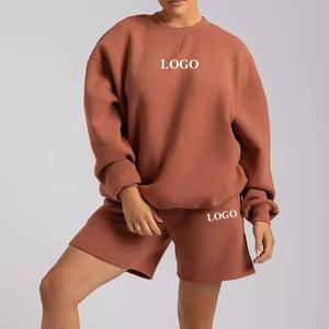 Conjunto corto de dos piezas de chándal personalizado, ropa de calle, pantalones cortos de mujer, conjunto de chándal - Product Image 6