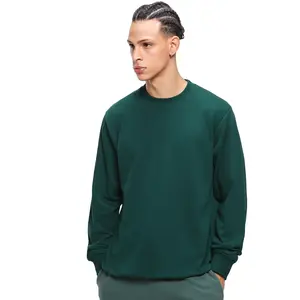 2023 New Arrival Wholesale Crew Neck Shirt Long Sleeves Cuff Rib Round Neck Sweatshirt Regular Fit Crew Neck Shit