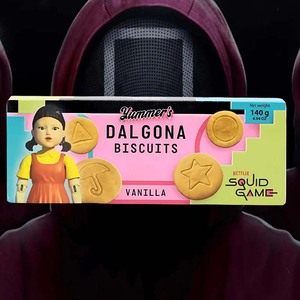 Yummer's Dalgona Biscuits Squid Game 140g Sabor a vainilla Galleta coreana para venta OEM y mercados minoristas - Product Image 6