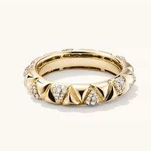 แหวนหมั้นเพชรทอง14K 18K ทำด้วยมือได้รับการรับรอง VVS สำหรับผู้หญิงเครื่องประดับสแตนเลส - Product Image 2