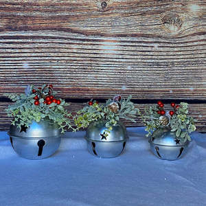 Cascabeles pequeños de hierro para decoración navideña del hogar Cascabeles plateados Cascabeles colgantes Adornos colgantes - Product Image 2
