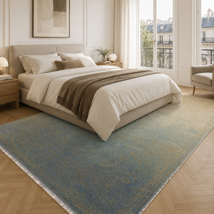 Netline Home Radiant Stripes Indigo Blue Abstract <b>Washable</b> <b>Rug</b> - Product Image 6