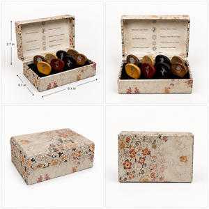 Boîte à plectres de guitare en bois émaillé avec symboles Chakra, étui de rangement rectangulaire avec couvercle, artisanal, écologique, multifonction - Product Image 4