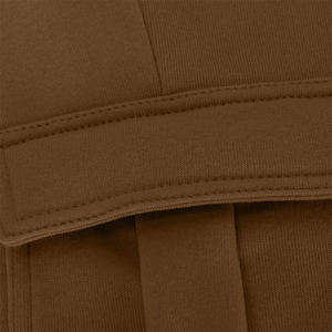 Pantalones de pista para correr para gimnasio de cintura media, pantalones de gimnasio deportivos lisos elásticos para exteriores de Color marrón con bolsillo - Product Image 6