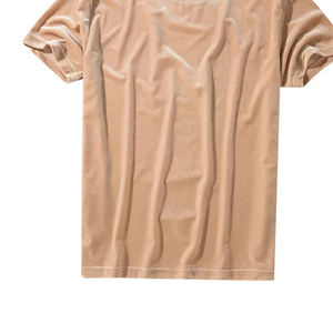 T-shirt d'été personnalisé de haute qualité en polyester doux en velours vierge à col rond et manches courtes pour hommes - Product Image 5