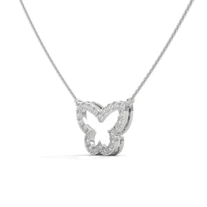 Nouveautés collier de bijoux fins collier pendentif papillon découpé en or 14 carats collier ras du cou - Product Image 1