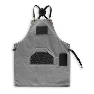 Tablier de chef professionnel en cuir et toile pour hommes et femmes, pour la coupe de cheveux et l'utilisation en restaurant, avec poches - Product Image 4