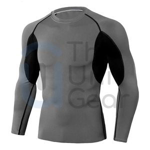 Haute qualité hommes Sport Compression chemise personnalisé serré t-shirt pour Fitness Gym nouvelles couleurs unies respirant Rash Guard pour - Product Image 4