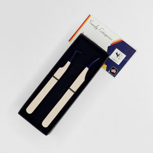 Pince à épiler d'extension de cils de marque privée de couleur nue forte tenue mince volume mince 90 degrés de dauphin maigre conception durable - Product Image 3