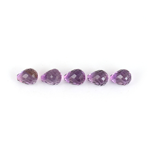 Ametiste violette naturelle 6x9mm, pierres précieuses lisses à facettes en forme de goutte, certifiées par Gopika, vente en gros de bijoux fins - Product Image 3