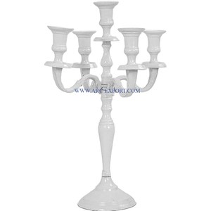 Candelabros de iluminación pulidos brillantes de acero inoxidable, decoración de mesa de gran tamaño, candelabros de Interior para fiesta de boda - Product Image 5