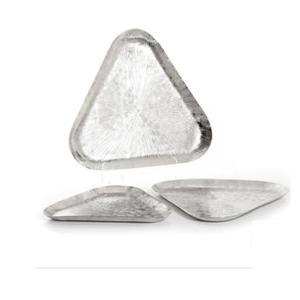 Articles pour hôtels, restaurants et maison en cuisine Plateau de service ovale en métal au design personnalisé avec poignées design pour pâtes - Product Image 4