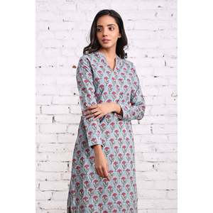 Maxi Kurta Madhuban Roohani de Georgette para Mujer, Prenda Casual Sostenible para Fiestas con Aberturas Laterales - Product Image 1