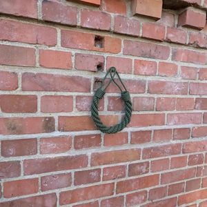 Embrasse de rideau vert foncé en coton fait main - Product Image 4