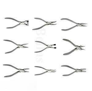 Ergonomic Handle Jewelry <b>Pliers</b> Set Stainless Steel DIY Wire Cutter Round <b>Nose</b> Needle <b>Nose</b> <b>Flat</b> <b>Nose</b> Tools for Beading & Making - Product Image 5