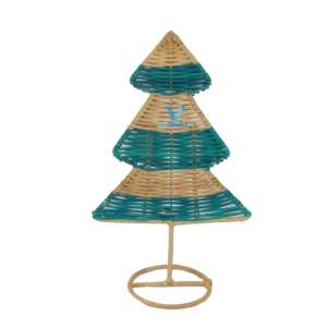 Ratán natural y algas marinas de temporada árbol de pino de Navidad hecho a mano decoración de vacaciones rústico Eco accesorios para el hogar - Product Image 4