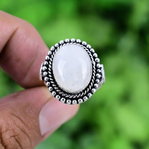 Anillo giratorio de piedra lunar hecha a mano de plata de ley 925, anillo de promesa de Plata de Ley 925, anillo de regalo de boda clásico de tendencia - Product Image 2