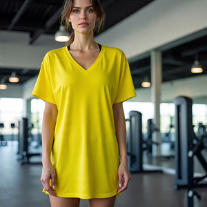 Camiseta de gran tamaño para correr, camiseta de entrenamiento con hombros caídos de alta calidad para mujer, ropa de gimnasio para mujer, Camiseta holgada para mujer - Product Image 6