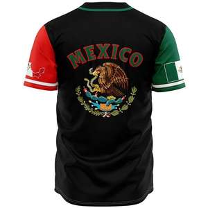 Maillot de baseball boutonné personnalisé hommes adultes 100% polyester sergé impression par transfert de chaleur respirant antibactérien séchage rapide - Product Image 4