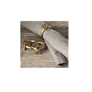 Anneau de serviette en métal de forme hexagonale plaqué or porte-serviette fait à la main de haute qualité décoration de Table anneau de serviette de luxe - Product Image 6